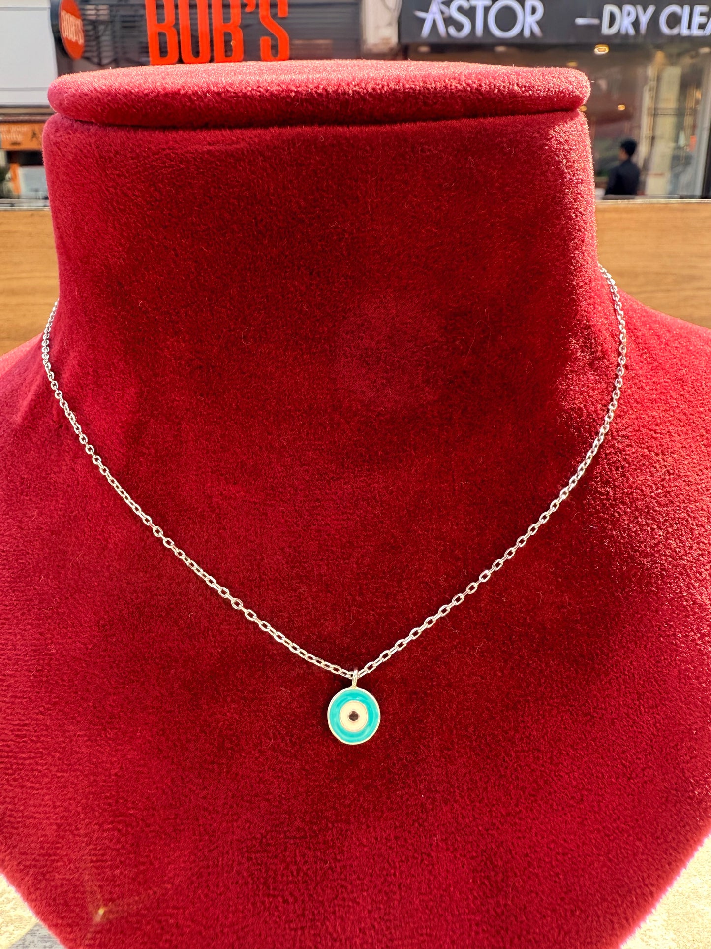 92.5 Silver Evil-Eye Pendant Set