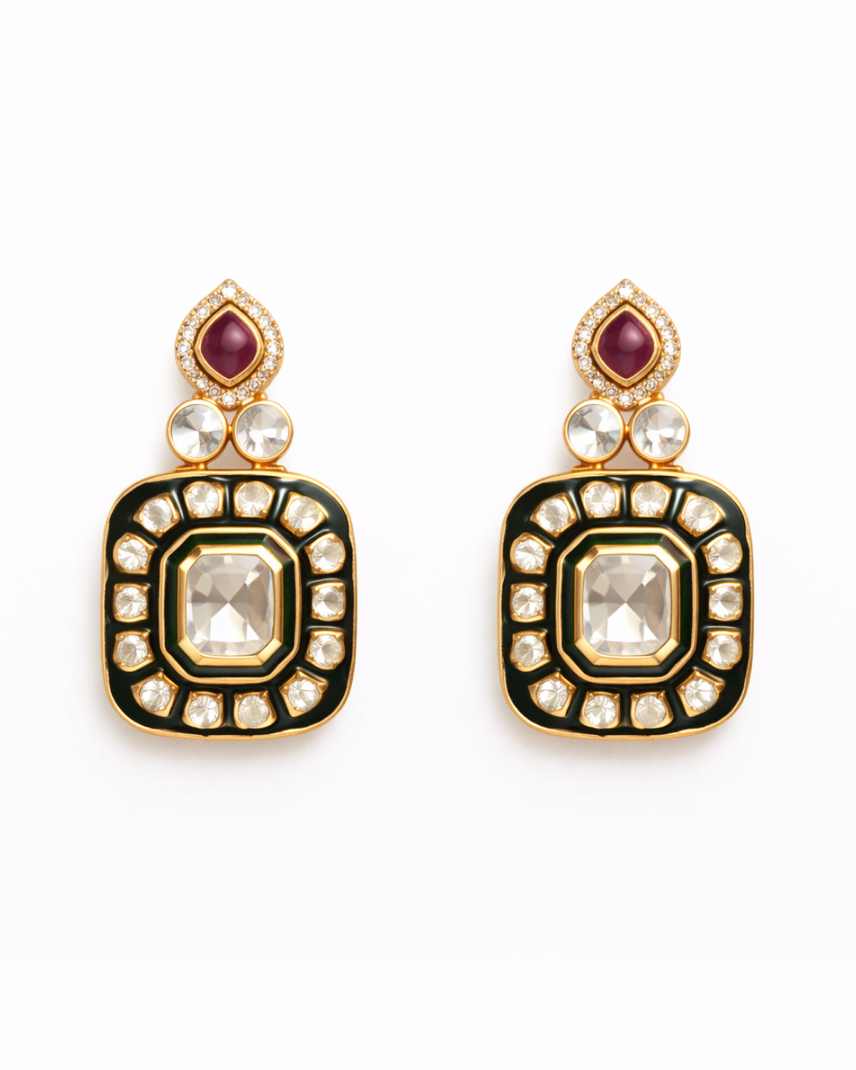 Minimal Luxe Kundan Collar Choker with Earrings