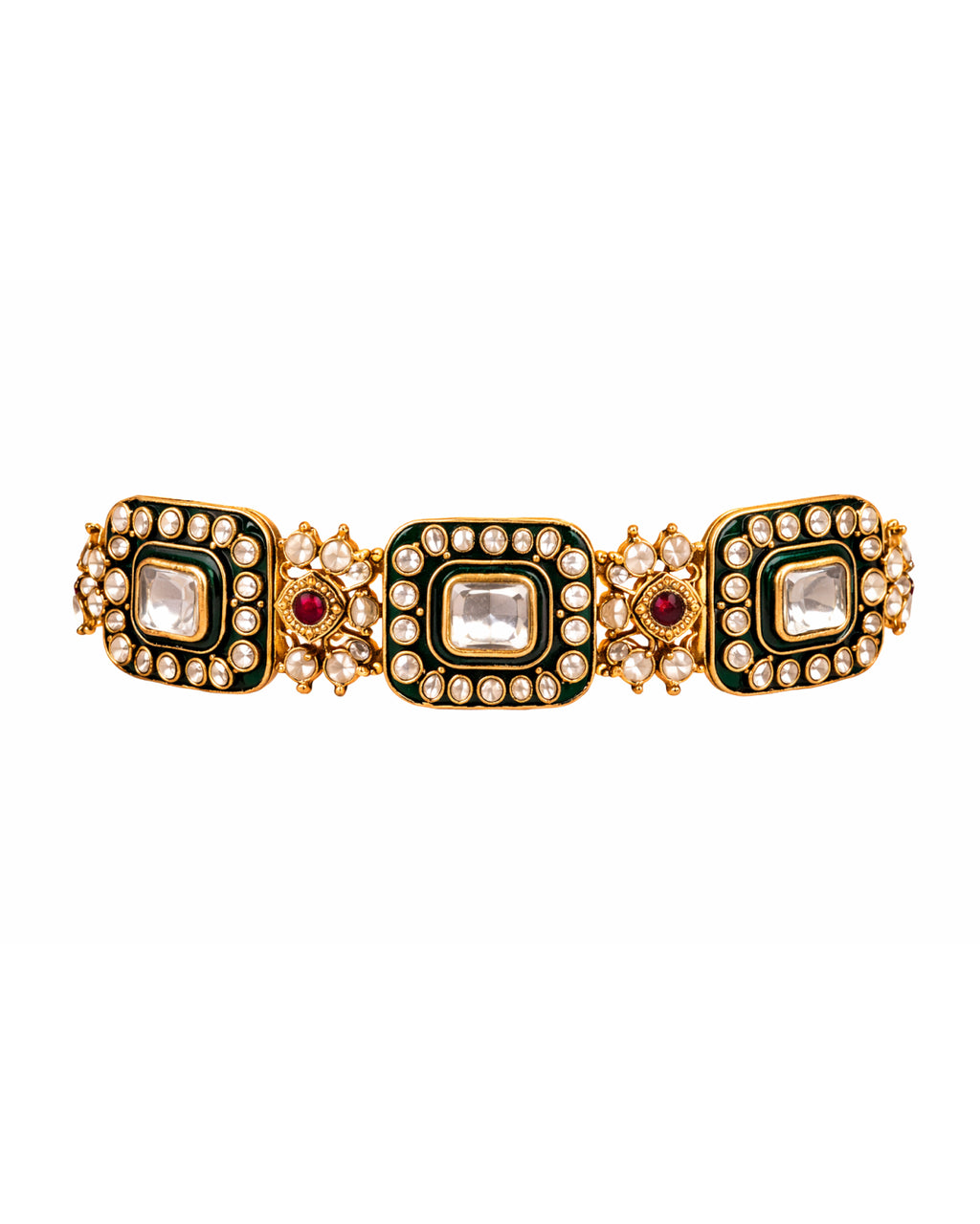 Minimal Luxe Kundan Collar Choker with Earrings