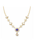 Blue Stone Polki Pendant Necklace with Earrings
