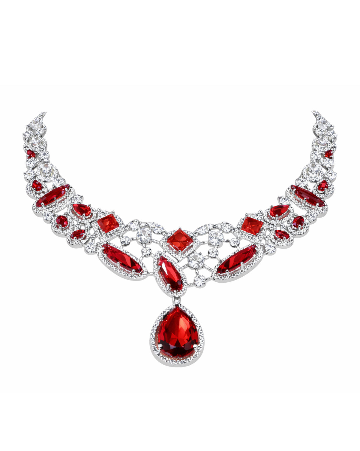 Ruby Royale American Diamond Bridal Set
