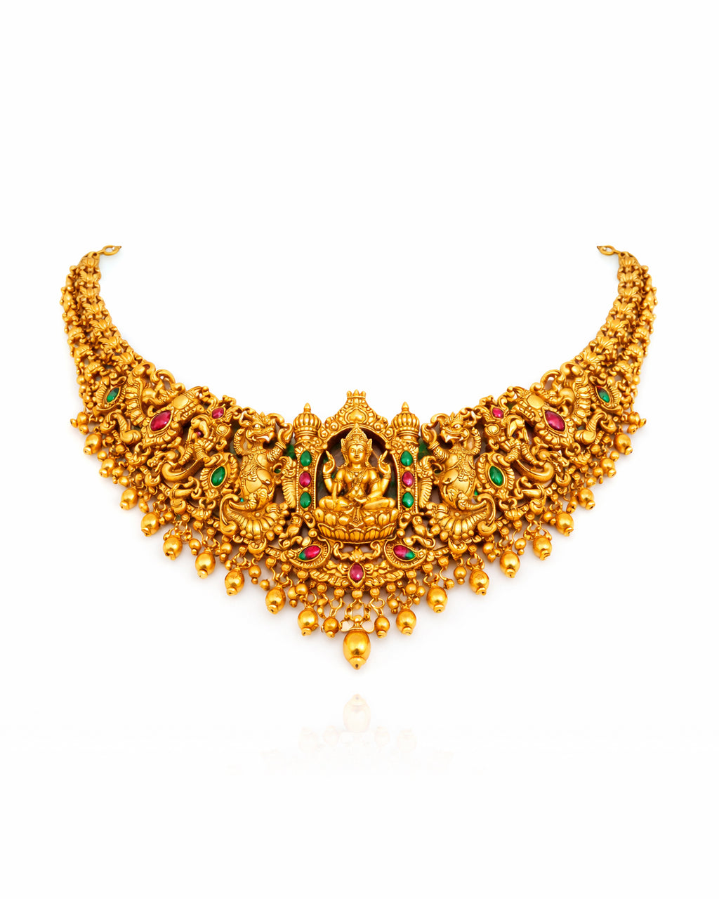 Traditional Temple Jewellery Long Necklace with Earrings