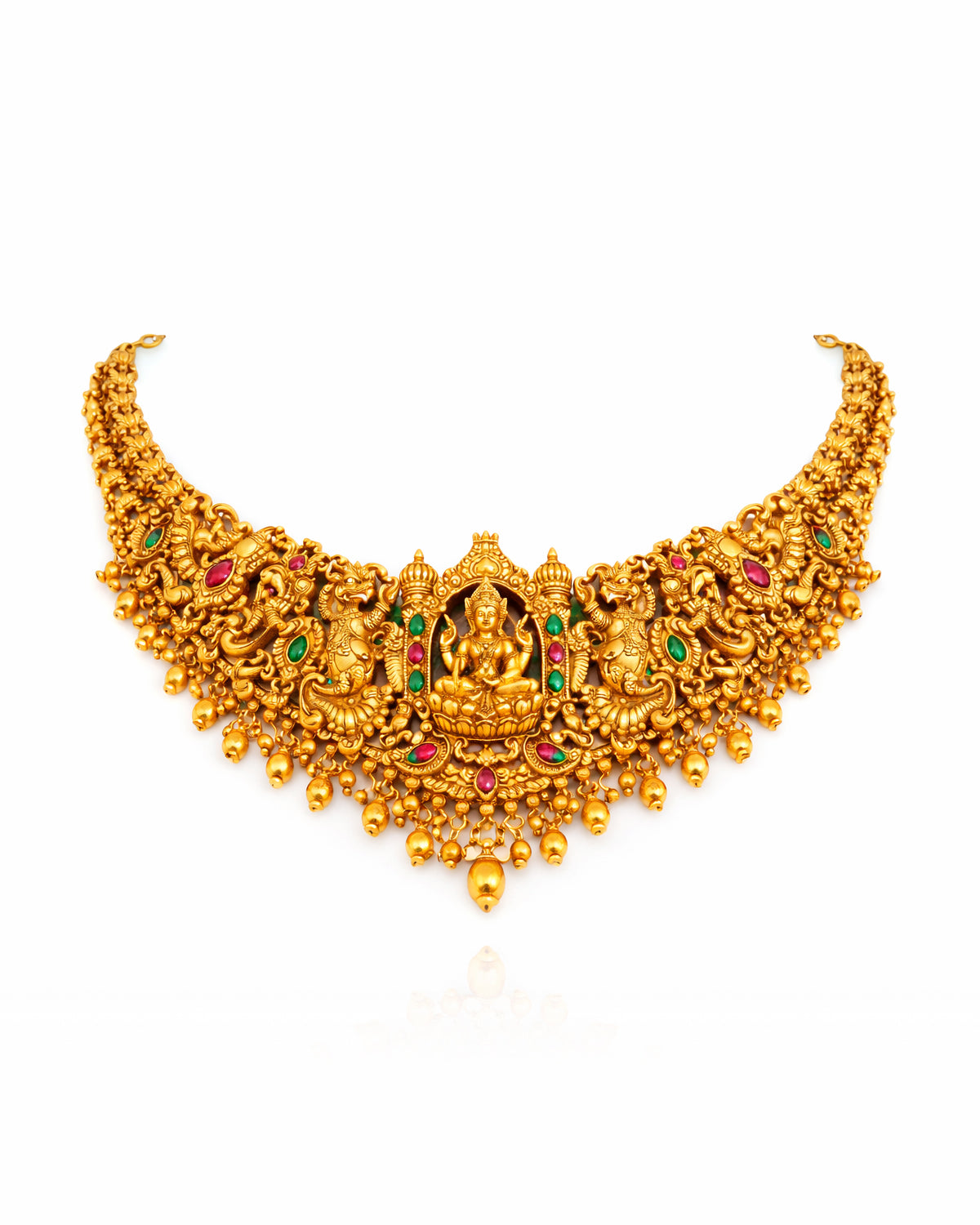 Traditional Temple Jewellery Long Necklace with Earrings