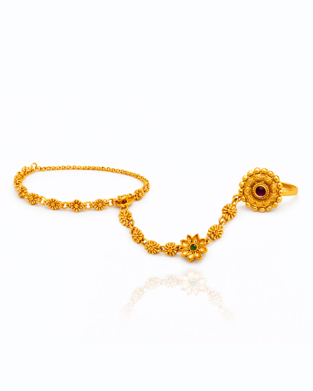 Traditional Gold Finish Hand Chain Jewellery