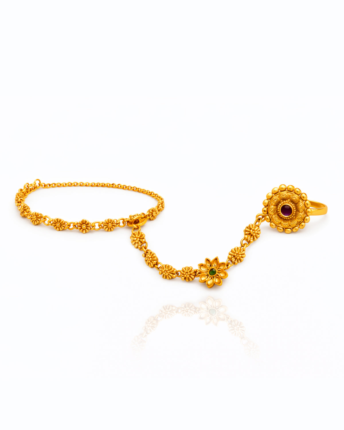 Traditional Gold Finish Hand Chain Jewellery