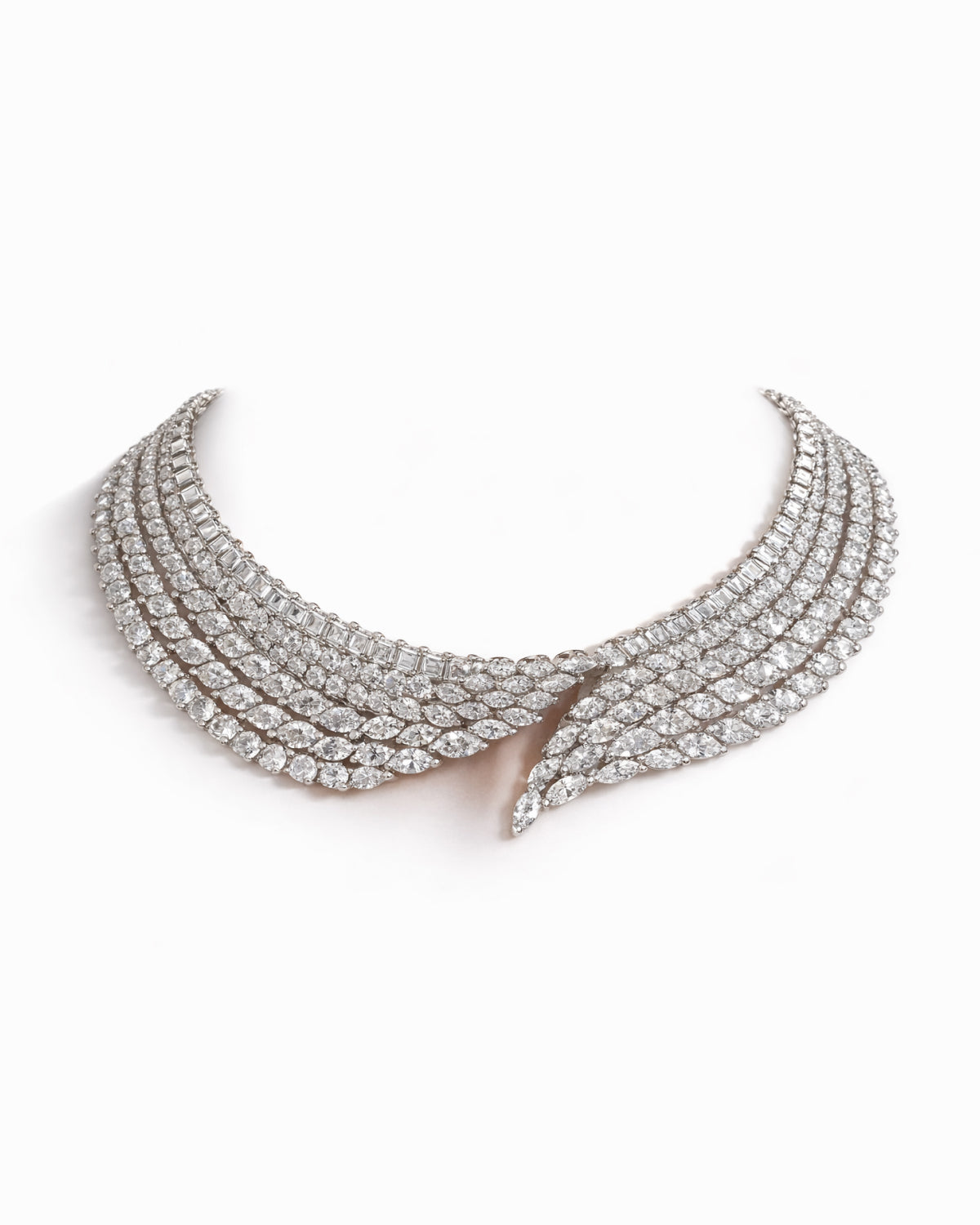 Luxury Crystal AD Collar Necklace with Earrings