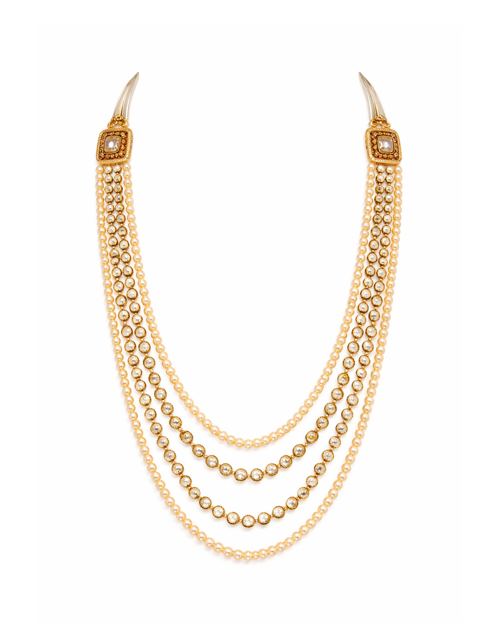 Pearl Cascade Kundan Necklace Set