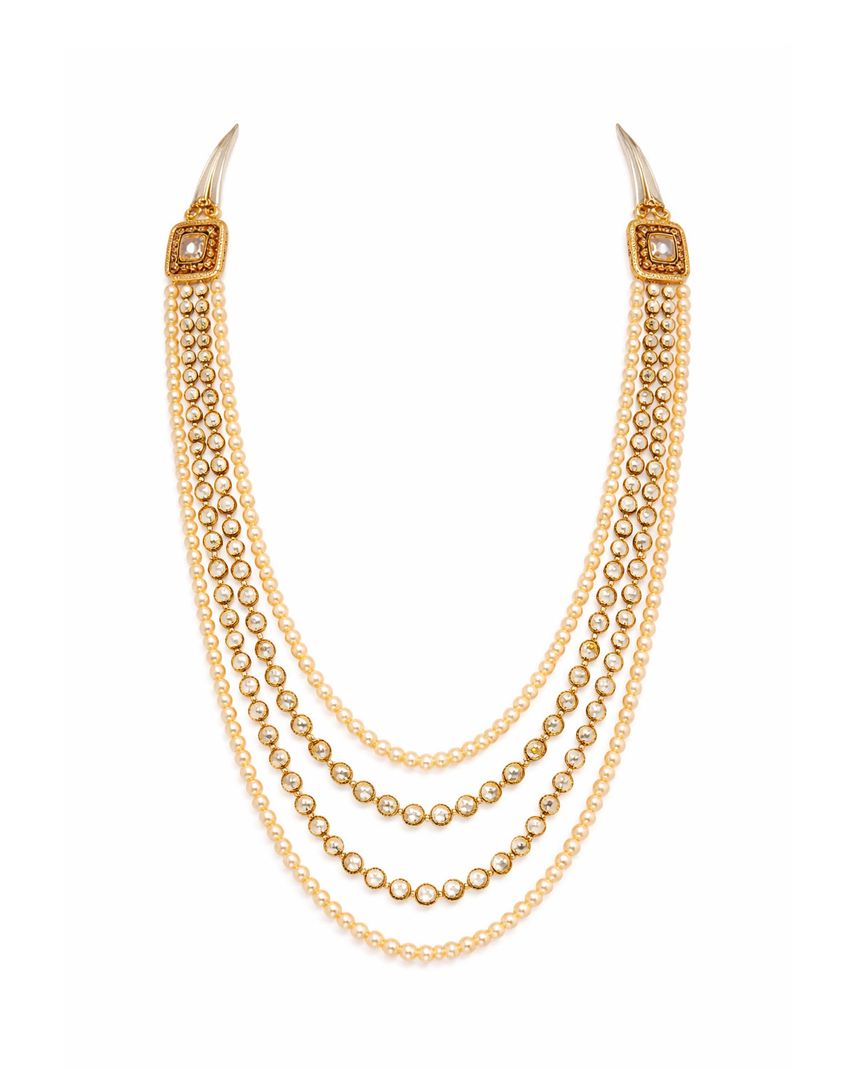 Pearl Cascade Kundan Necklace Set