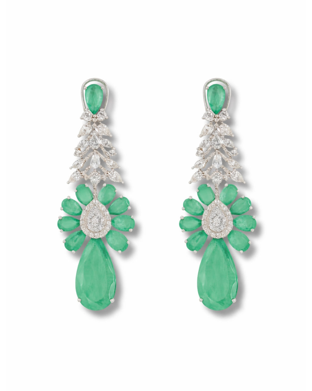 Emerald Bloom American Diamond Set