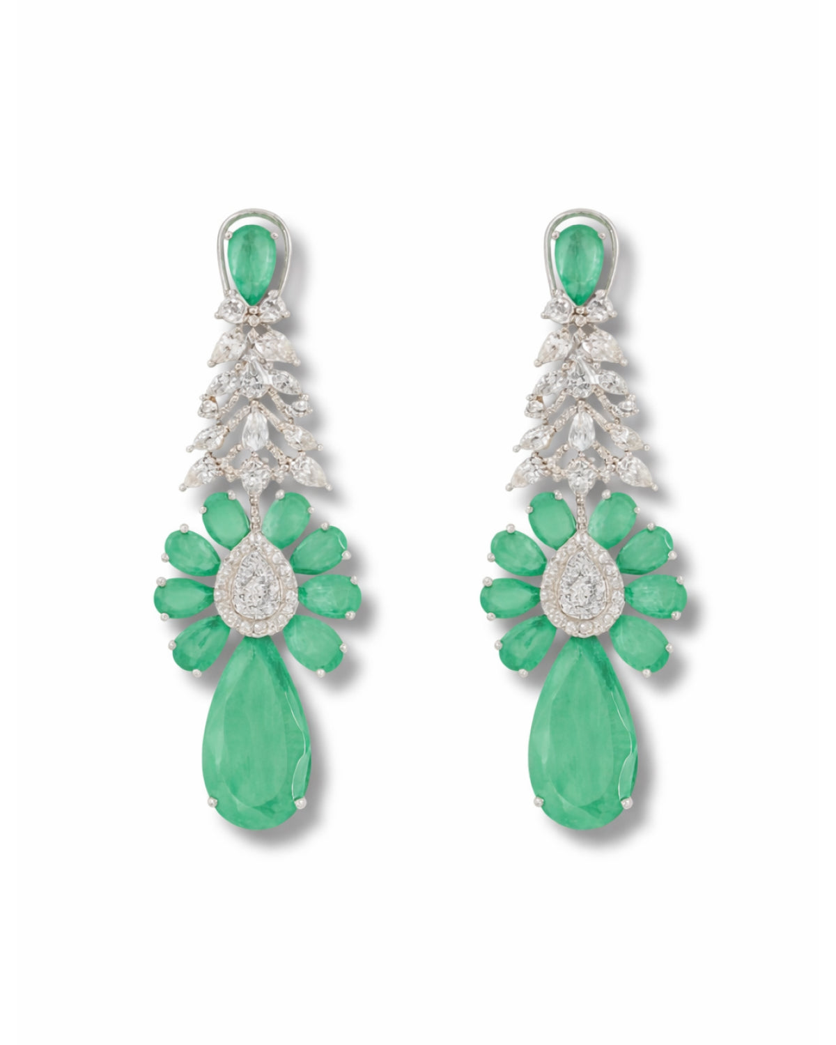 Emerald Bloom American Diamond Set