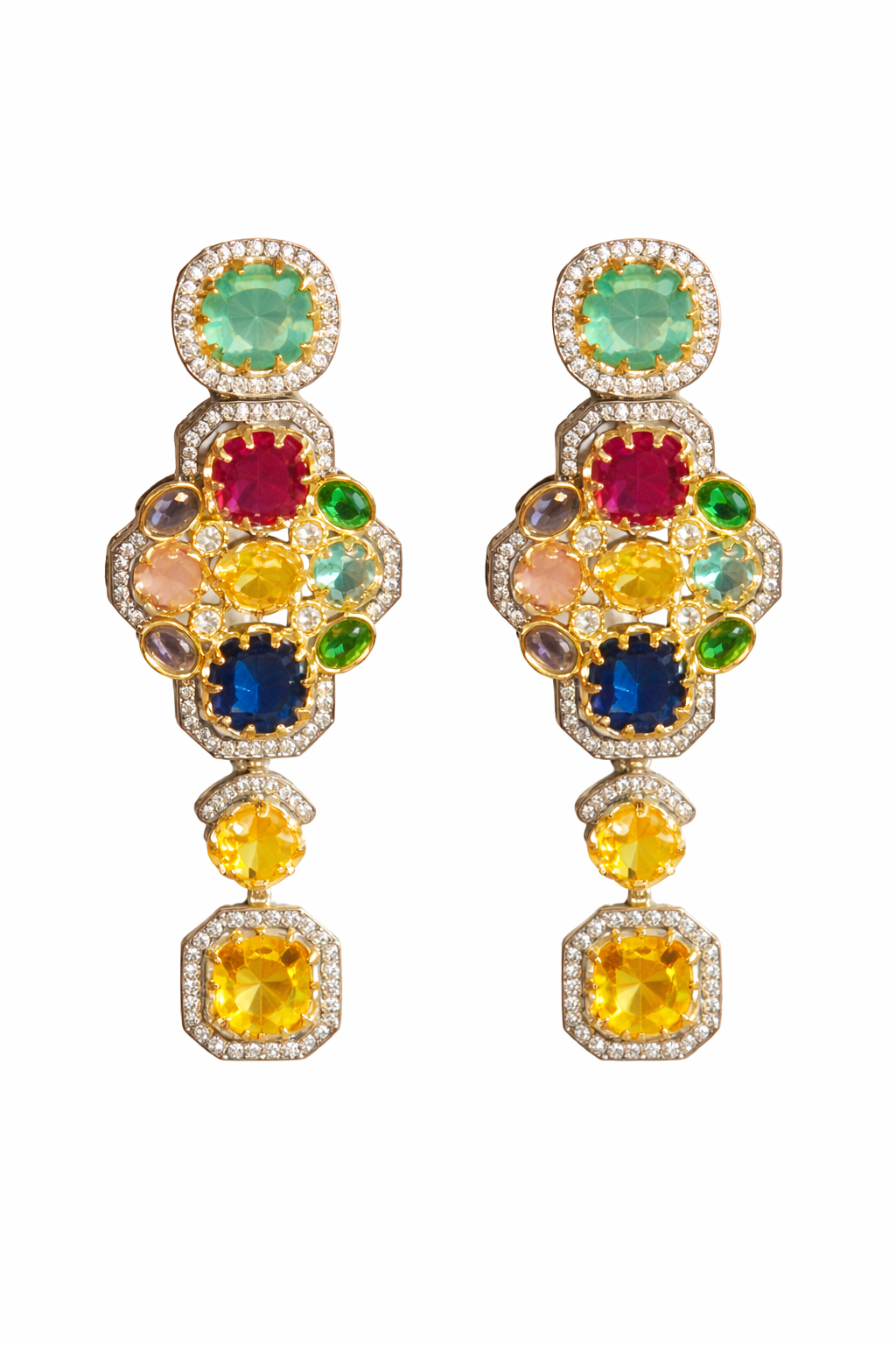 Bold Centerpiece Ethnic Choker with Multicolour Drop Earrings