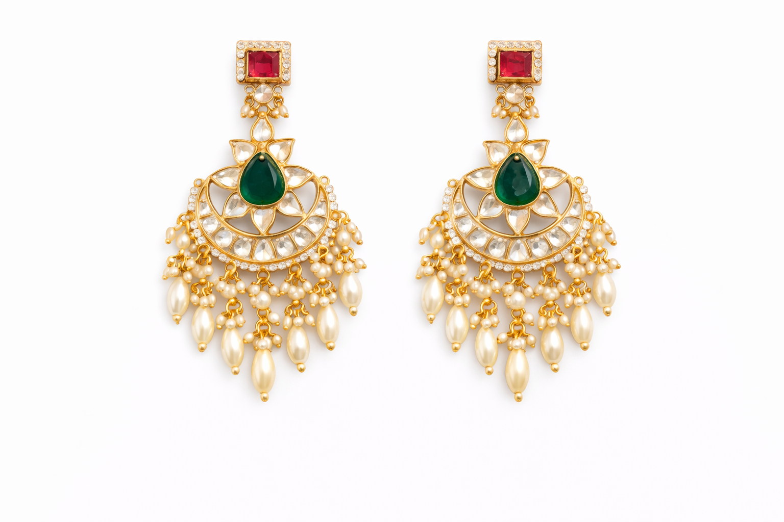 Intricate Handcrafted Multistone Necklace with Matching Danglers
