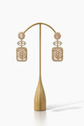 Rectangular Polki Frame Cutwork Drop Earrings