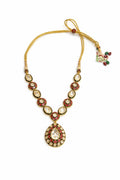 Elegant Kundan Meenakari Necklace and Drop Earrings