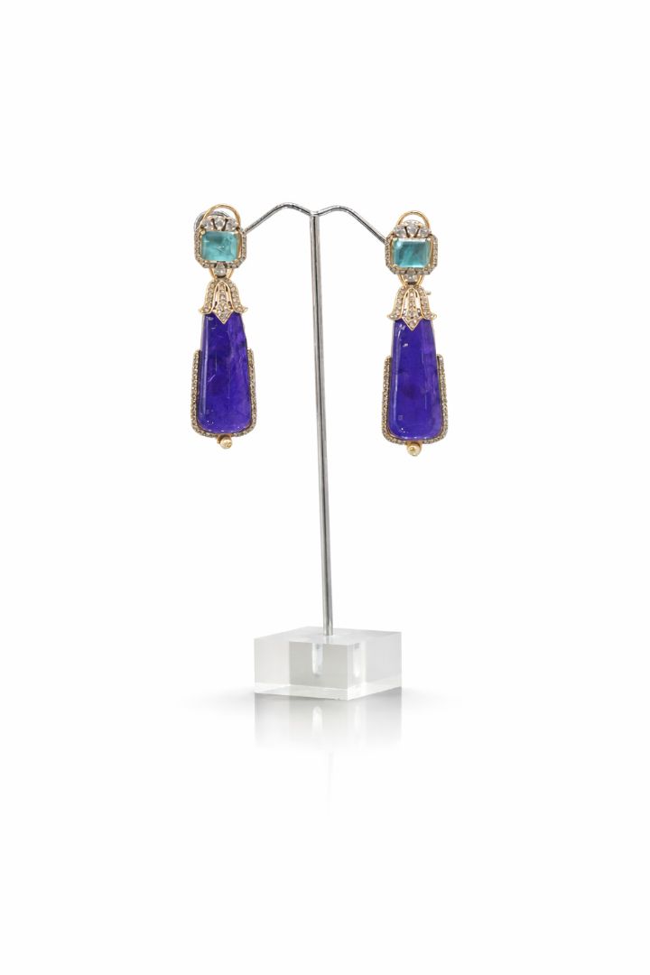 Victorian Crystal Top Tassel Drop Earrings