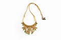 Layered Carved Pattern Statement Collar Necklace and Earrings
