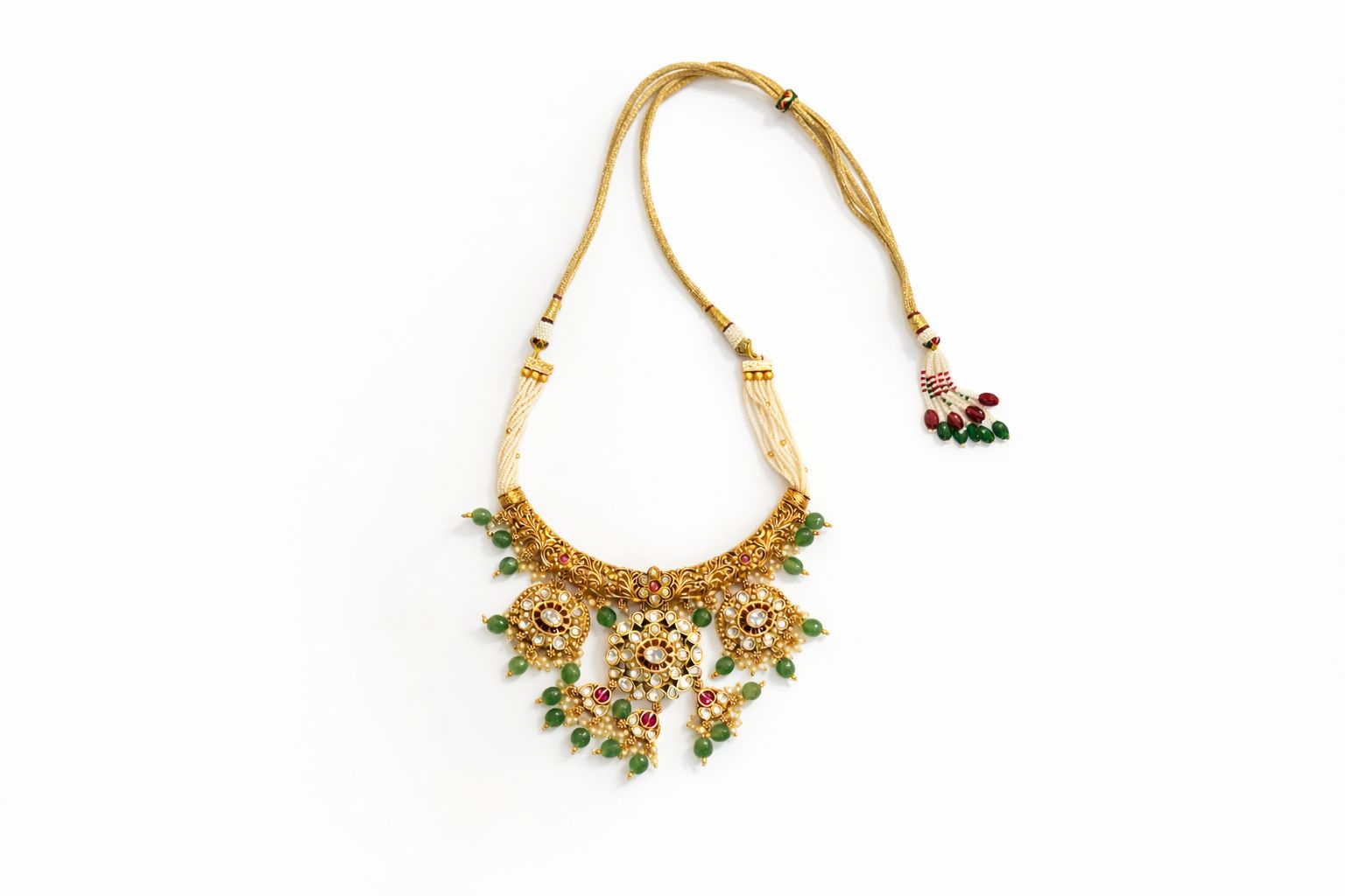 Layered Carved Pattern Statement Collar Necklace and Earrings