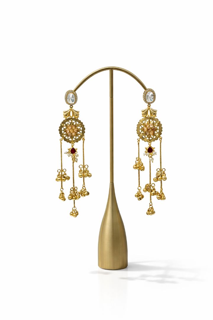 Regal Ethnic Multi Chain Statement Earrings