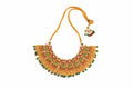 Gold Plated Kundan Pearl Choker Necklace with Earrings