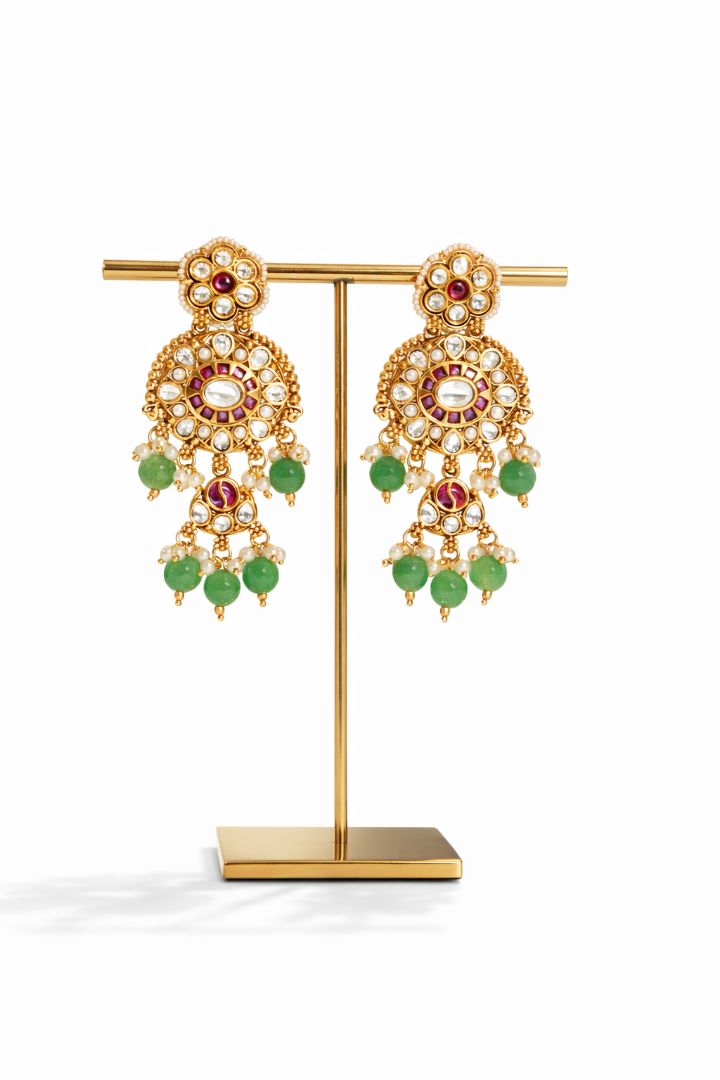 Layered Carved Pattern Statement Collar Necklace and Earrings