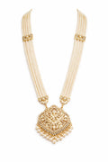 Classic Pearl Bridal Style Necklace with Kundan Earrings