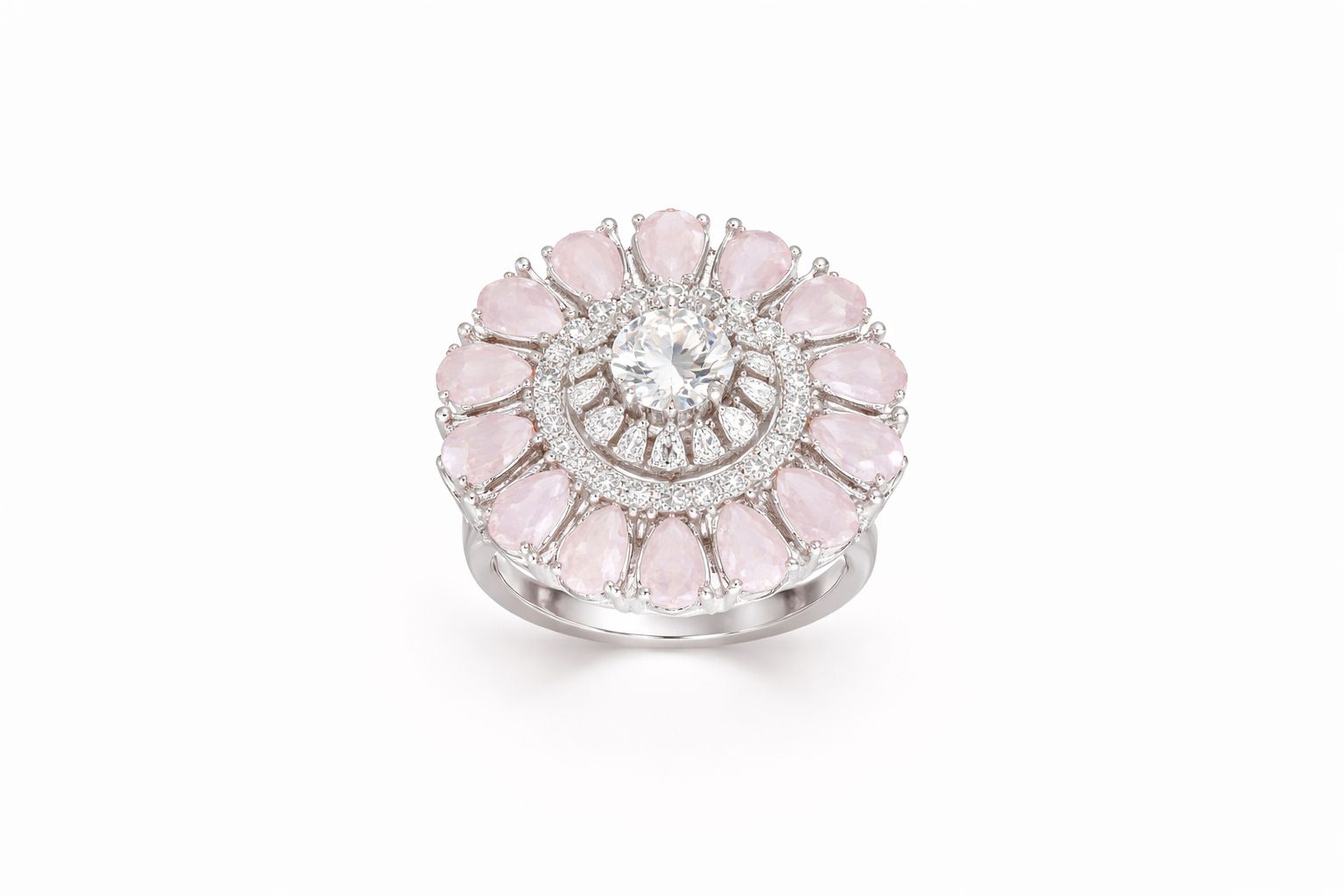 Silver Finish AD Cocktail Ring