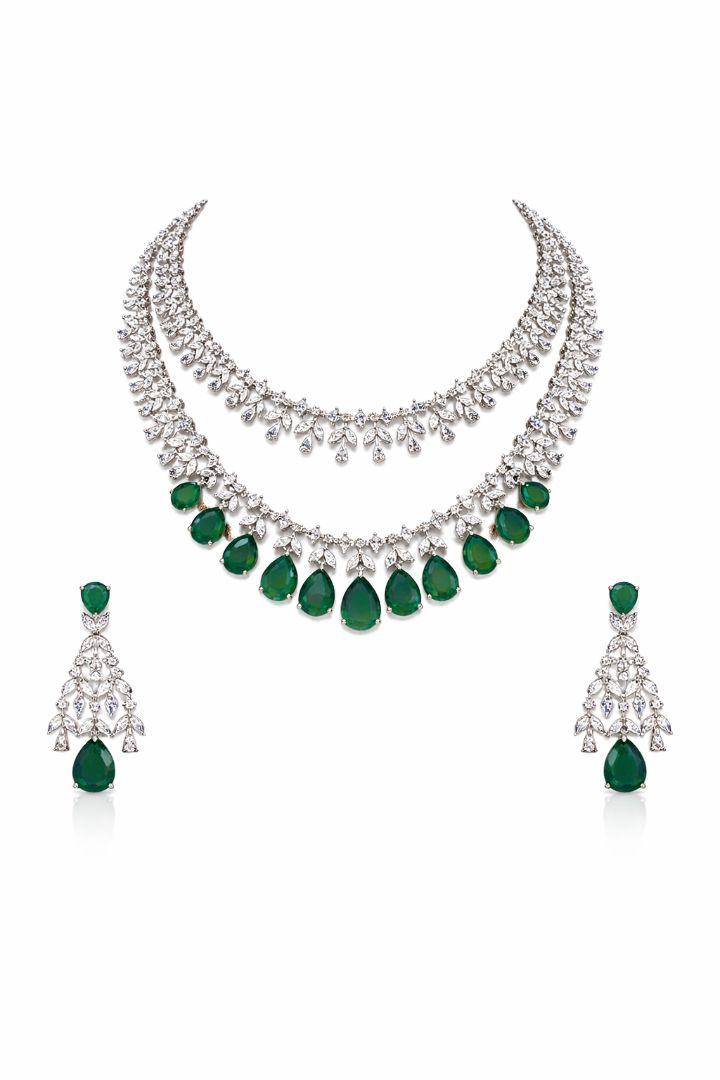 Emerald Royale American Diamond Set