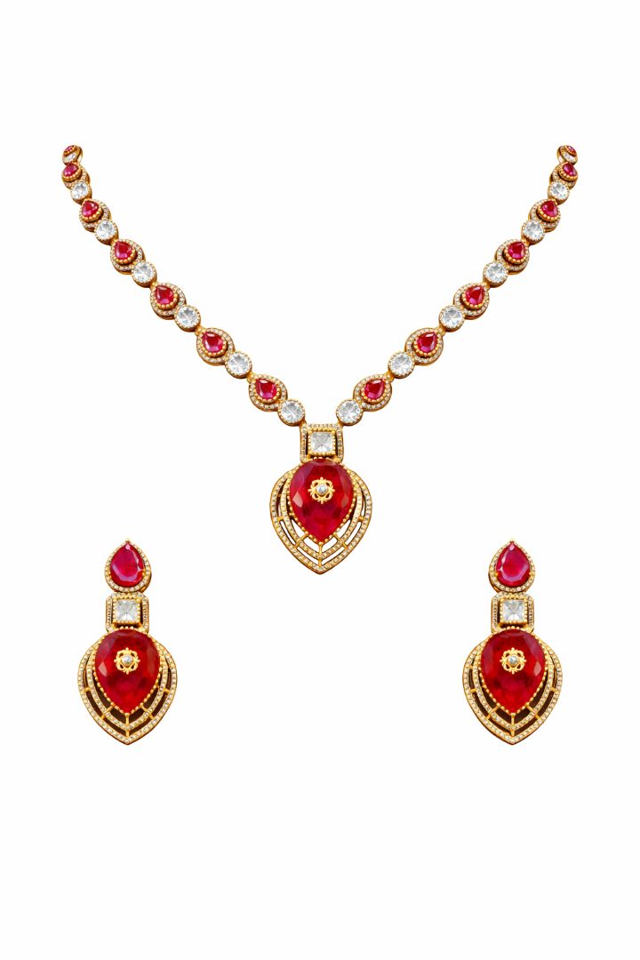 Royal Red Victorian Statement Jewellery Set