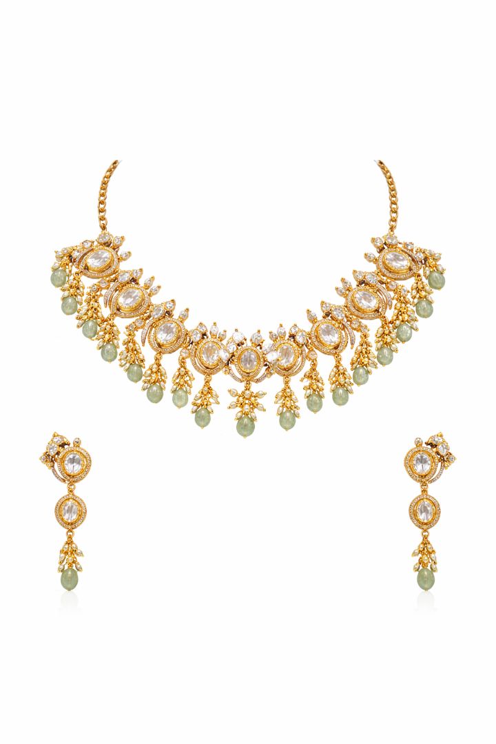 Classic Polki Drop Bridal Jewellery Set
