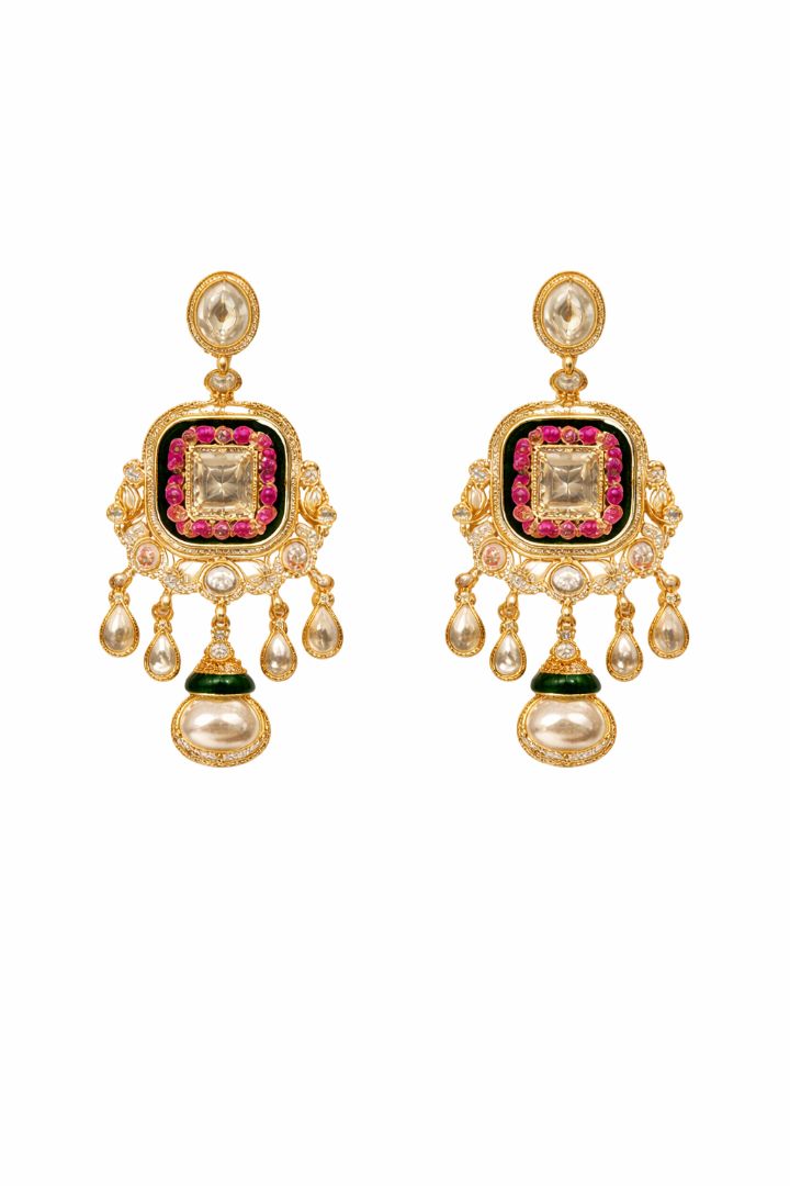 Elegant Kundan Meenakari Set