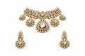 Magnificent Polki Choker Necklace with Drop Earrings