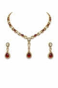 Ruby Teardrop Elegant Jewellery Set