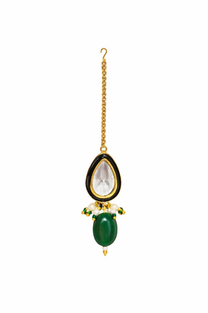 Emerald Cascade Kundan Bridal Jewellery Set