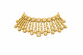 Victorian Fringe Pattern Gold Collar Necklace with Earrings