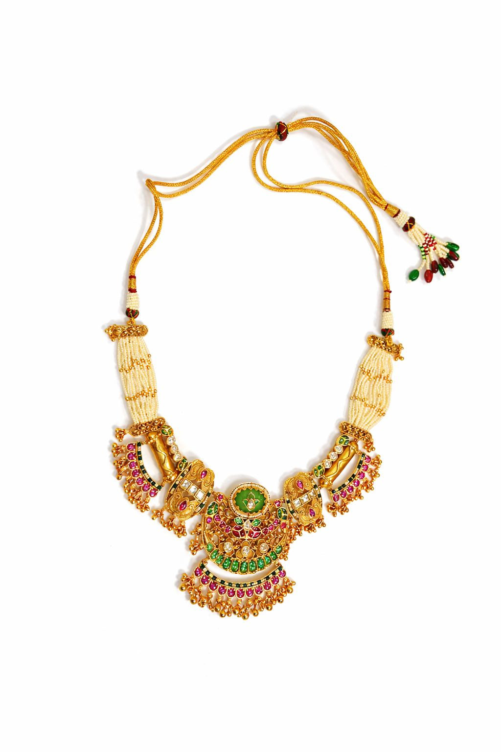 Ethnic Festive Wear Antique Necklace with Dangler Earrings