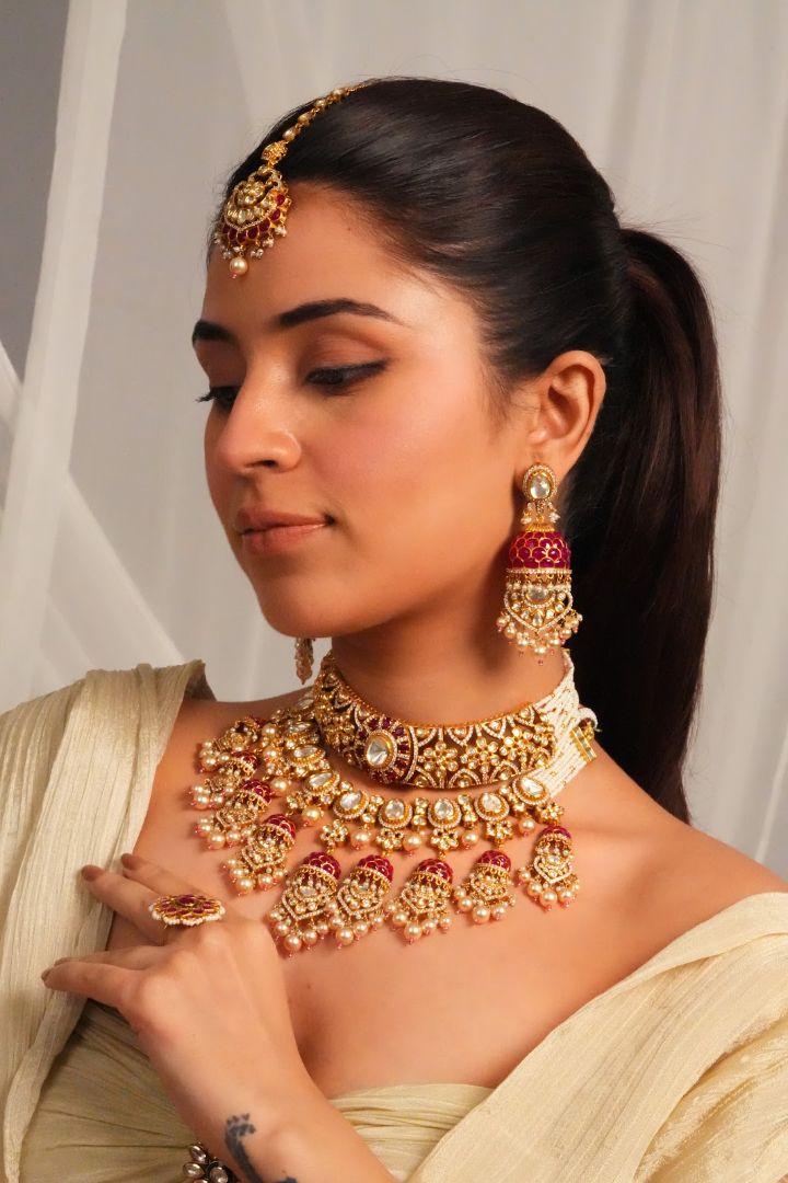 Royal Ruby Victorian Bridal Set