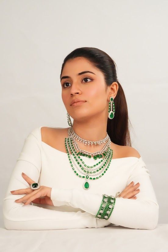 Silver Finish Multi Strand Necklace with Drop Earrings