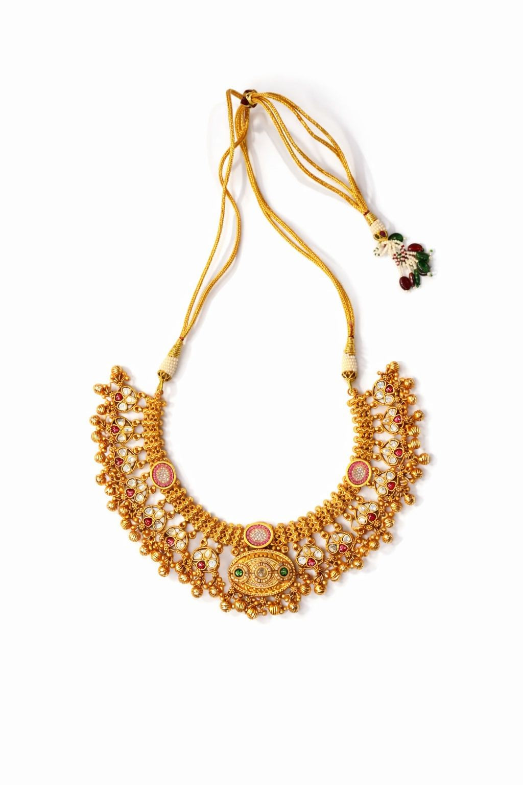 Heritage Carved Floral South Gold Necklace and Earrings