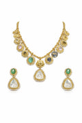 Sophisticated Sabhyasachi Charm Style Necklace with Drop Earrings